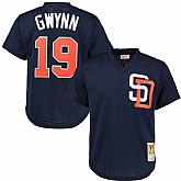 San Diego Padres #19 Tony Gwynn Mitchell And Ness Navy Blue Throwback Stitched MLB Jersey JiaSu,baseball caps,new era cap wholesale,wholesale hats
